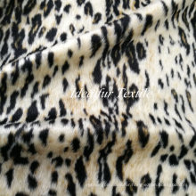 Jacquard Black and White Leopard Fake Fur